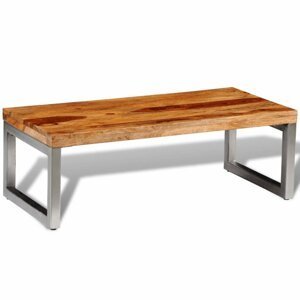 Konferenční stolek masivní dřevo / kov Dekorhome Sheesham,Konferenční stolek masivní dřevo / kov Dekorhome Sheesham