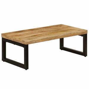 Konferenční stolek masivní dřevo / kov Dekorhome Mangovník / černá,Konferenční stolek masivní dřevo / kov Dekorhome Mangovník / černá