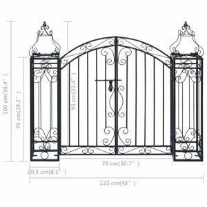 Okrasná zahradní brána kov Dekorhome 100 cm,Okrasná zahradní brána kov Dekorhome 100 cm