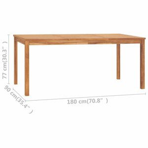 Zahradní jídelní stůl teak Dekorhome 180x90x77 cm,Zahradní jídelní stůl teak Dekorhome 180x90x77 cm