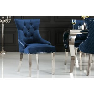 Chesterfield jídelní židle 2 ks FRIXON Dekorhome Modrá,Chesterfield jídelní židle 2 ks FRIXON Dekorhome Modrá