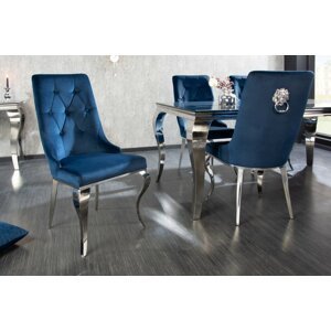 Chesterfield jídelní židle 2 ks ZETHOS Dekorhome Modrá,Chesterfield jídelní židle 2 ks ZETHOS Dekorhome Modrá