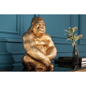 Dekorační socha gorila ZHAM Dekorhome Zlatá,Dekorační socha gorila ZHAM Dekorhome Zlatá