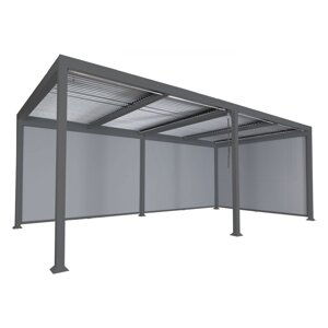 Bioklimatická pergola HWC-L46 3x6 se 3 bočními stěnami Antracit,Bioklimatická pergola HWC-L46 3x6 se 3 bočními stěnami Antracit