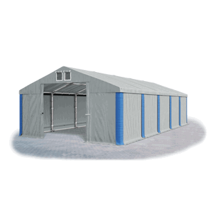 Garážový stan 4x6x2m střecha PVC 560g/m2 boky PVC 500g/m2 konstrukce ZIMA Šedá Šedá Modré,Garážový stan 4x6x2m střecha PVC 560g/m2 boky PVC 500g/m2 ko