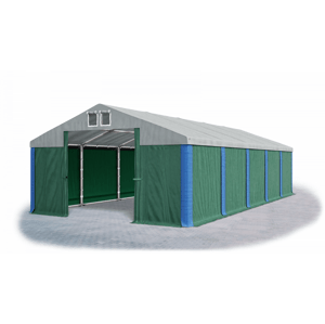 Garážový stan 4x6x2m střecha PVC 560g/m2 boky PVC 500g/m2 konstrukce ZIMA Zelená Šedá Modré,Garážový stan 4x6x2m střecha PVC 560g/m2 boky PVC 500g/m2