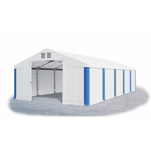 Garážový stan 4x6x2,5m střecha PVC 560g/m2 boky PVC 500g/m2 konstrukce ZIMA Bílá Bílá Modré,Garážový stan 4x6x2,5m střecha PVC 560g/m2 boky PVC 500g/m