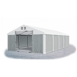 Garážový stan 4x6x2,5m střecha PVC 560g/m2 boky PVC 500g/m2 konstrukce ZIMA Šedá Bílá Bílé,Garážový stan 4x6x2,5m střecha PVC 560g/m2 boky PVC 500g/m2