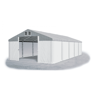 Garážový stan 4x6x2,5m střecha PVC 560g/m2 boky PVC 500g/m2 konstrukce ZIMA Bílá Šedá Bílé,Garážový stan 4x6x2,5m střecha PVC 560g/m2 boky PVC 500g/m2