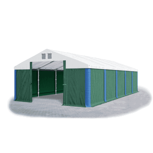 Garážový stan 5x6x2,5m střecha PVC 560g/m2 boky PVC 500g/m2 konstrukce ZIMA Zelená Bílá Modré,Garážový stan 5x6x2,5m střecha PVC 560g/m2 boky PVC 500g