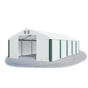 Garážový stan 5x8x2,5m střecha PVC 560g/m2 boky PVC 500g/m2 konstrukce ZIMA Bílá Bílá Zelené,Garážový stan 5x8x2,5m střecha PVC 560g/m2 boky PVC 500g/