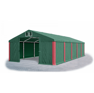 Garážový stan 6x10x2,5m střecha PVC 560g/m2 boky PVC 500g/m2 konstrukce ZIMA Zelená Zelená Červené,Garážový stan 6x10x2,5m střecha PVC 560g/m2 boky PV