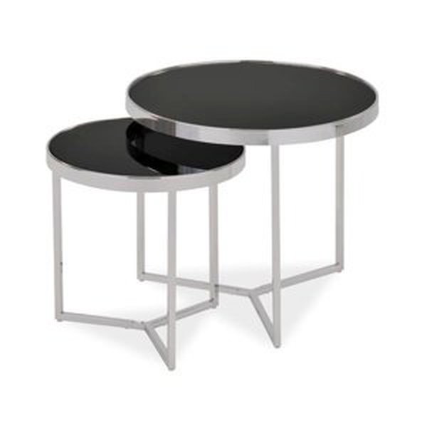 Konferenční stolek 2 ks DELIA II Stříbrná,Konferenční stolek 2 ks DELIA II Stříbrná