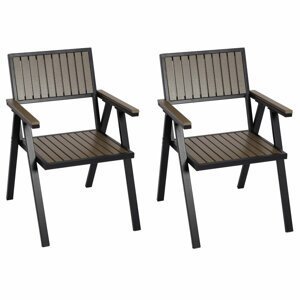 Zahradní židle 2 ks Černá / šedá,Zahradní židle 2 ks Černá / šedá