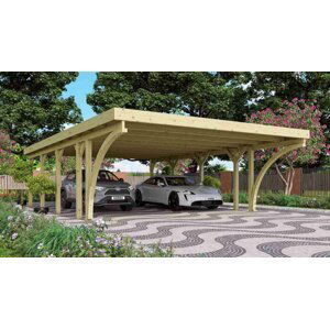 Dřevěný dvojitý přístřešek / carport CLASSIC 3C Dekorhome,Dřevěný dvojitý přístřešek / carport CLASSIC 3C Dekorhome