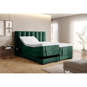 Elektrická polohovací boxspringová postel VERONA 160 Nube 35 - tmavě zelená,Elektrická polohovací boxspringová postel VERONA 160 Nube 35 - tmavě zelen