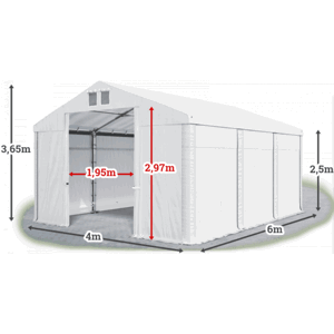 Skladový stan 4x6m PROFI Bílá,Skladový stan 4x6m PROFI Bílá