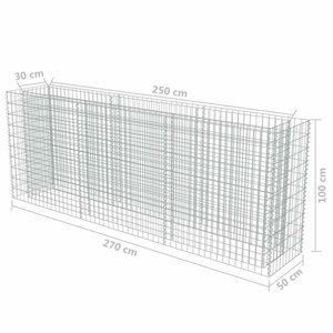 Gabionový vyvýšený záhon pozinkovaná ocel Dekorhome 270x50x100 cm,Gabionový vyvýšený záhon pozinkovaná ocel Dekorhome 270x50x100 cm