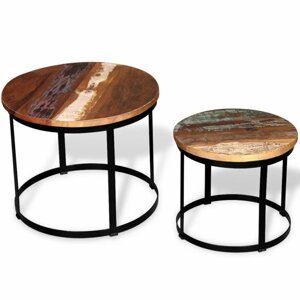 Konferenční stolek 2 ks dřevo / kov Dekorhome Recyklované dřevo,Konferenční stolek 2 ks dřevo / kov Dekorhome Recyklované dřevo