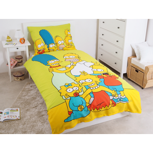 Jerry Fabrics Bavlněné dětské povlečení The Simpsons Family Green 140x200