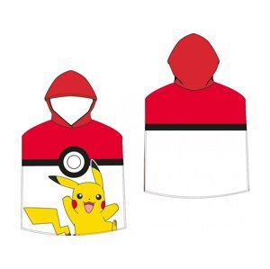 Carbotex Dětské pončo 50x115 cm - Pokémon Pokéball a Pikachu