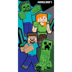 Carbotex Bavlněná froté osuška 70x140 cm - Minecraft Virtuální boj