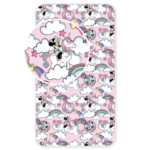 Jerry Fabrics Dětské licenční prostěradlo z bavlny Minnie Unicorn 90x200