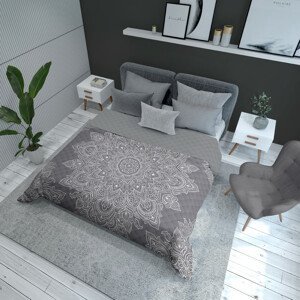 Detexpol Luxusní přehoz na postel 220x240 cm -  Mandala šedá
