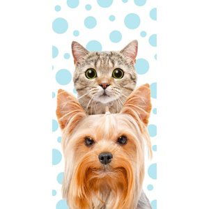 Halantex Bavlněná froté osuška 70x140 - Cat & Dog Beach towel