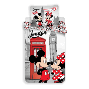 Jerry Fabrics Povlečení Mickey a Minnie Londýn Telephone 140x200 70x90