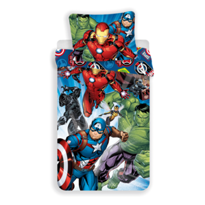 Jerry Fabrics Bavlněné povlečení Avengers Brands 140x200 + 70x90 cm
