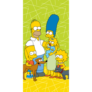 Jerry Fabrics Bavlněná froté osuška 70x140 cm - The Simpsons family "Green 02"