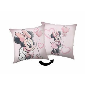 Jerry Fabrics Dekorační polštářek 35x35 cm - Minnie "Pink heart 02"