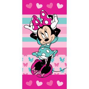 Jerry Fabrics Bavlněná froté osuška 70x140 cm - Minnie "Hearts 04"