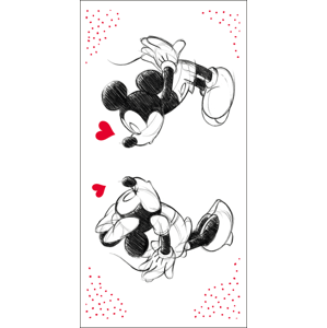 Jerry Fabrics Bavlněná froté osuška 70x140 cm - Mickey a Minnie "In Love 03"