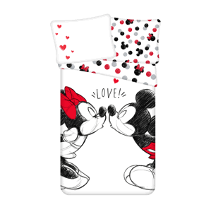 Jerry Fabrics Bavlněné povlečení 140x200 + 70x90 cm - Mickey a Minnie "Love 04"