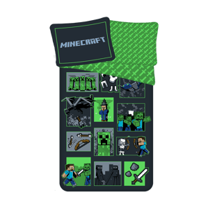 Jerry Fabrics Bavlněné povlečení 140x200 + 70x90 cm - Minecraft Survival Mode