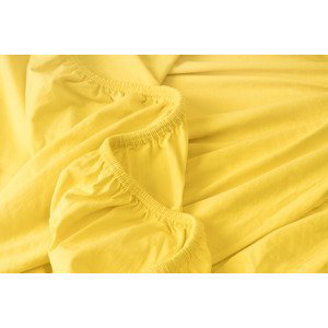 PovlečemeVás Luxusní bavlněné JERSEY prostěradlo s lycrou 90x200 cm - žlutá