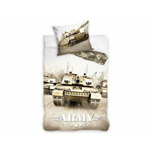 TipTrade Bavlněné povlečení 140x200 + 70x90 cm - Tank Army