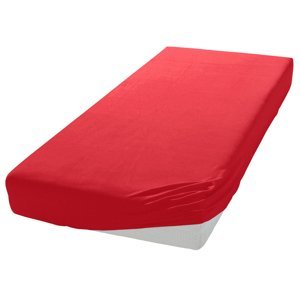 Carbotex Prostěradlo Jersey Basic 90x200 cm- Červená