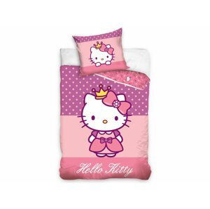 Carbotex Bavlněné povlečení 140x200 + 70x90 cm - Hello Kitty Princess