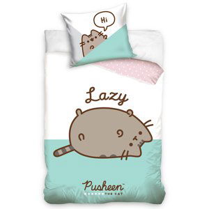 TipTrade Bavlněné povlečení 140x200 + 70x90 cm - Kočička Pusheen Lazy Cat