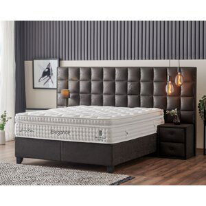 Čalouněná postel ELEGANCE s matrací - šedá 200 × 200 cm