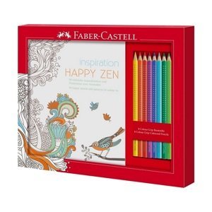 Sada akvarelových pastelek + inspirační omalovánky Happy Zen s 50