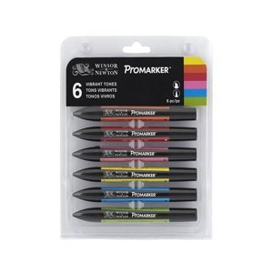 Sada 6 popisovačů Winsor & Newton Promarkers / živé odstíny