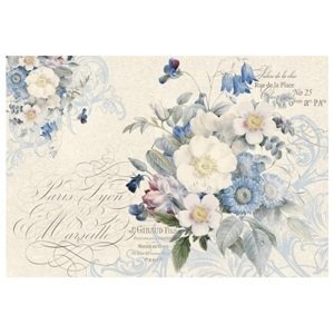 Rýžový papír A3 Stamperia - Modré květy 2 (Rýžové papíry na dekupáž)