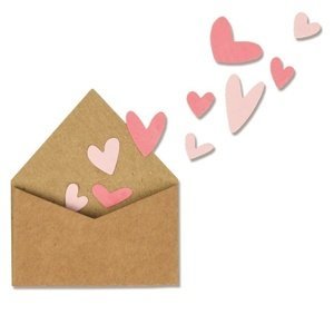 Vyřezávací šablony Sizzix Thinlits With Love Envelope with Hearts - sada 2 ks ()