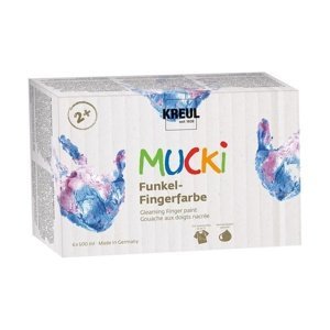 Lesklé dětské prstové barvy MUCKI | sada 6 x 500 ml