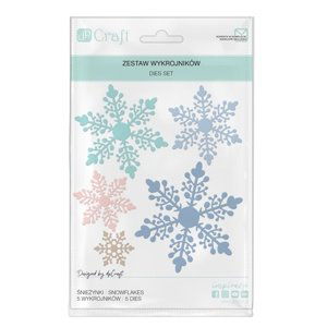 Vyřezávací šablona Snowflakes 5 kusů (kovové vykrajovátka)