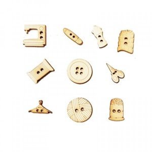 Dřevěné miniaturní knoflíky - různé sety (Dřevěné výřezy na zdobení)